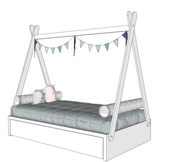 北欧儿童床su模型