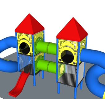 现代儿童游乐滑梯su模型