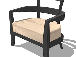 现代布艺单椅su模型