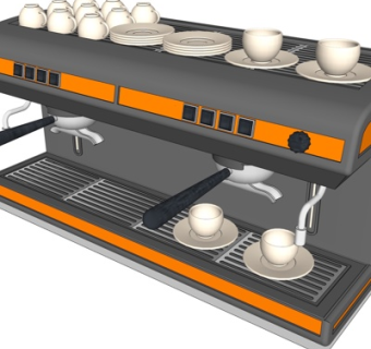 现代自动咖啡机su模型
