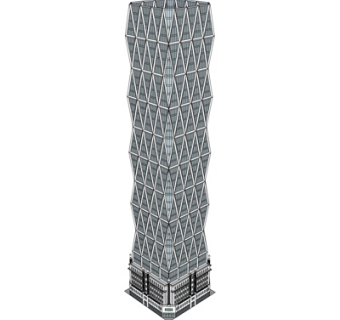 现代高层写字楼su模型