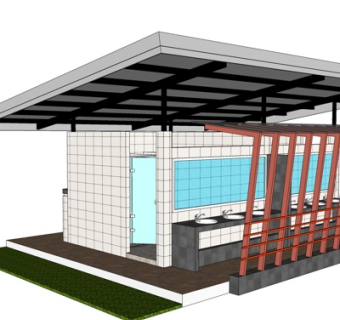 现代公厕外观su模型