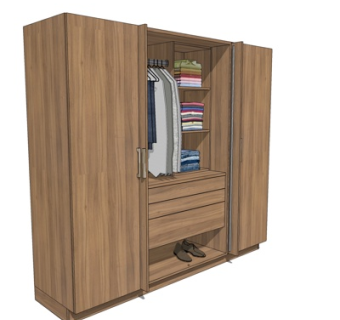 现代多功能衣柜su模型