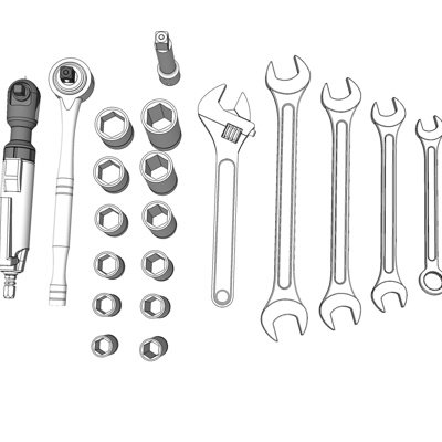 工业风螺丝扳手su模型