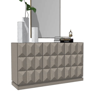 现代边柜su模型