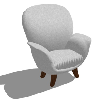 现代布艺休闲椅su模型
