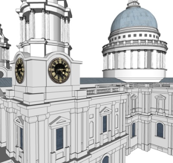 欧式独栋别墅su模型