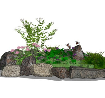 现代公园花坛景观小品su模型