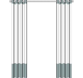 现代布艺窗帘su模型