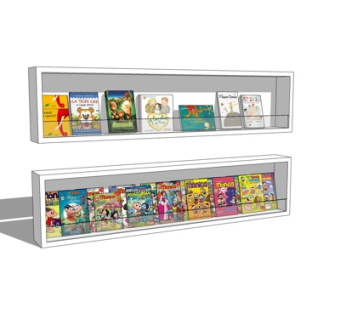 现代漫画书籍展柜su模型