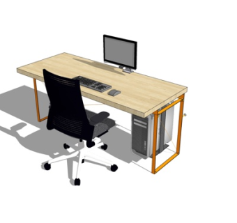 现代书桌椅su模型