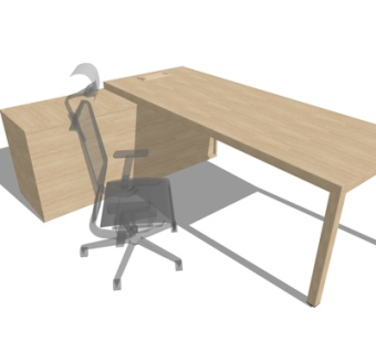 现代书桌椅su模型