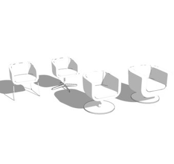 现代布艺休闲椅su模型