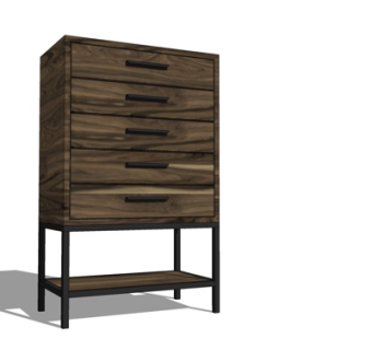 现代原木斗柜su模型