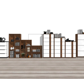 现代斗柜装饰柜su模型