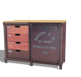 工业风金属边柜su模型