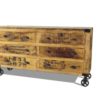 工业风实木边柜su模型