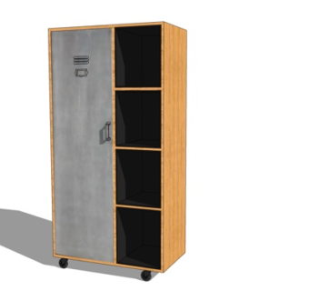 现代实木衣柜su模型