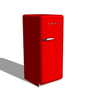 现代单开门冰箱su模型