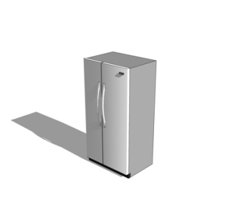 现代双开门冰箱su模型