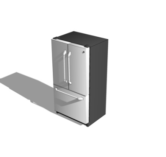 现代双开门冰箱su模型