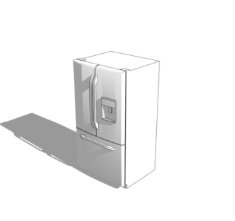 现代双开门冰箱su模型