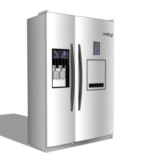 现代双开门冰箱su模型