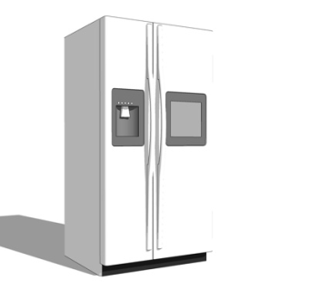 现代双开门冰箱su模型