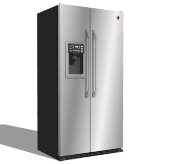 现代双开门冰箱su模型