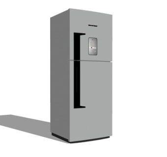 现代单开门冰箱su模型