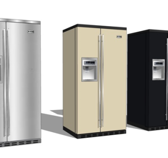 现代双开门冰箱su模型