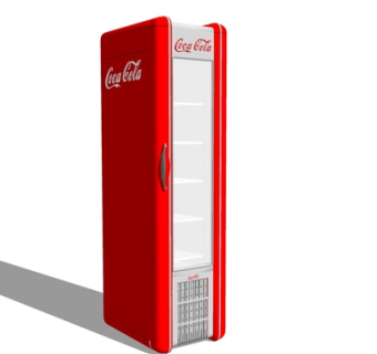 现代双开门冰箱su模型