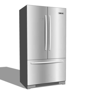 现代双开门冰箱su模型