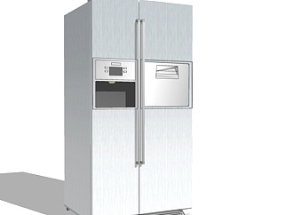 现代双开门冰箱su模型