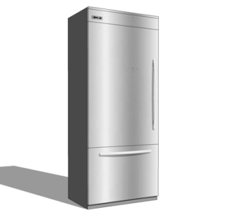 现代双开门冰箱su模型