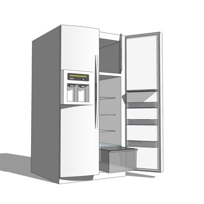 现代双开门冰箱su模型