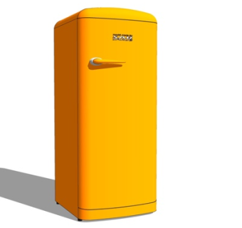 现代双开门冰箱su模型