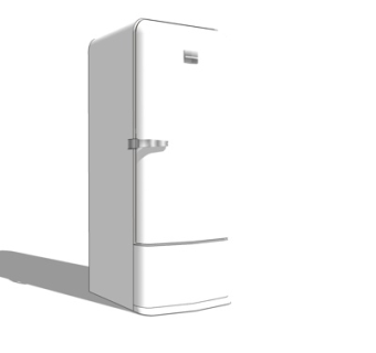 现代双开门冰箱su模型