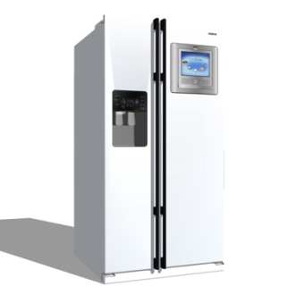 现代双开门冰箱su模型