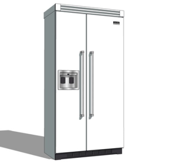 现代双开门冰箱su模型