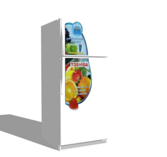 现代单开门冰箱su模型