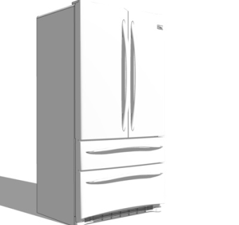 现代双开门冰箱su模型