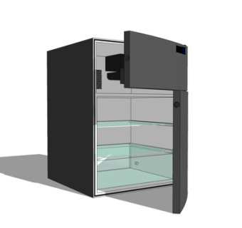 现代小型家用冰箱su模型