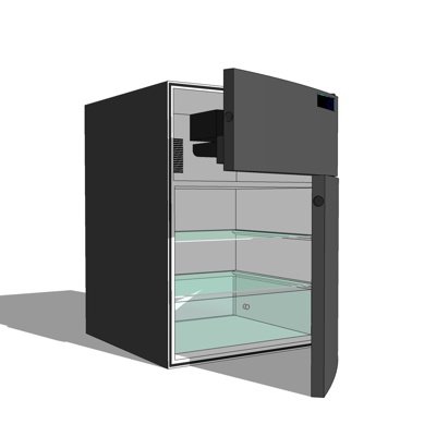 现代小型家用冰箱su模型