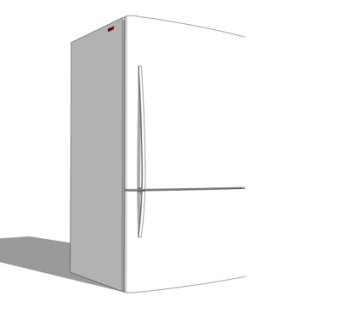 现代单开门冰箱su模型