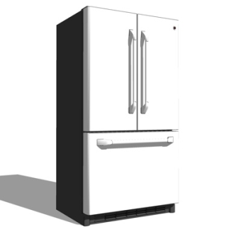 现代双开门冰箱su模型