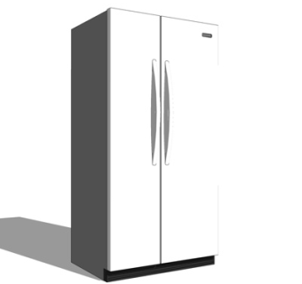 现代双开门冰箱su模型