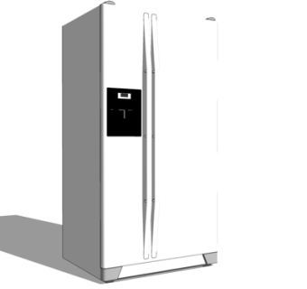 现代双开门冰箱su模型