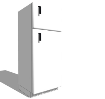 现代单开门冰箱su模型