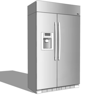 现代双开门冰箱su模型